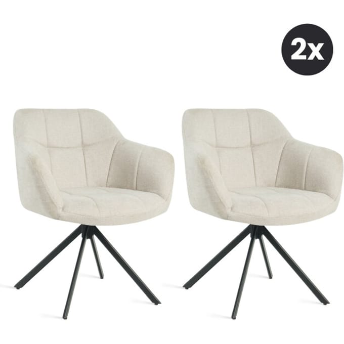 Multifurn 2x eetkamerstoel jesse linnen