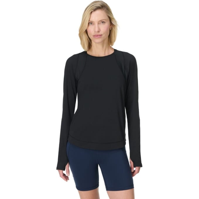 Sweaty Betty Breathe Easy Mesh Long Sleeve Top ZWART - Maat M