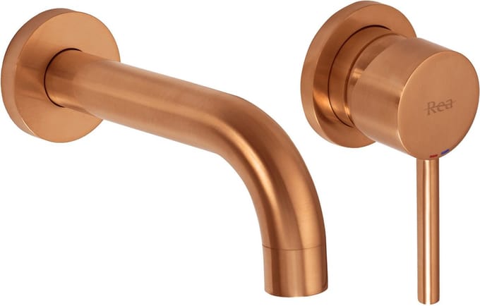 Rea Lungo Copper Brush + Box - Inbouw Wastafelkraan - Copper