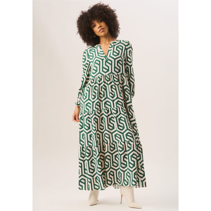 Maxi-jurk met lange mouwen