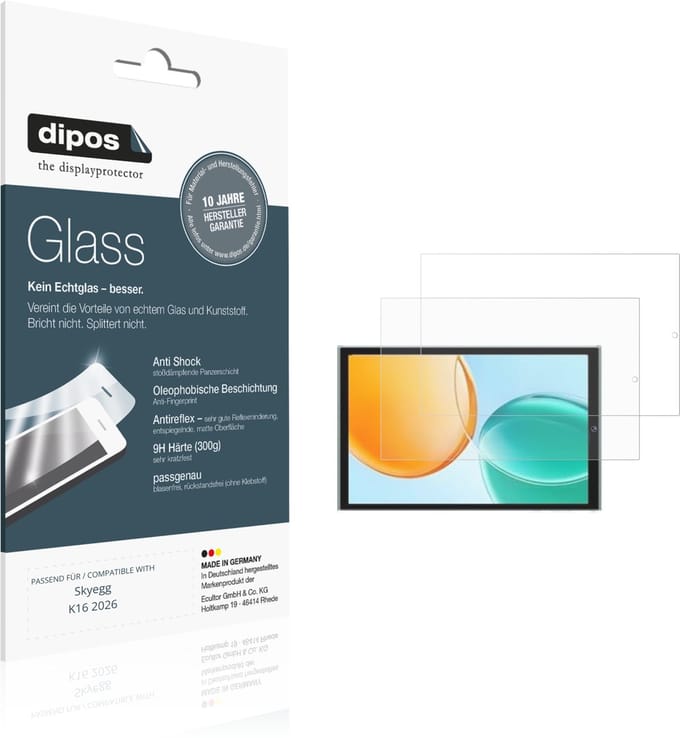 dipos – 2x Matte Pantserfolie geschikt voor Skyegg K16 2026 | 9H Screenprotector