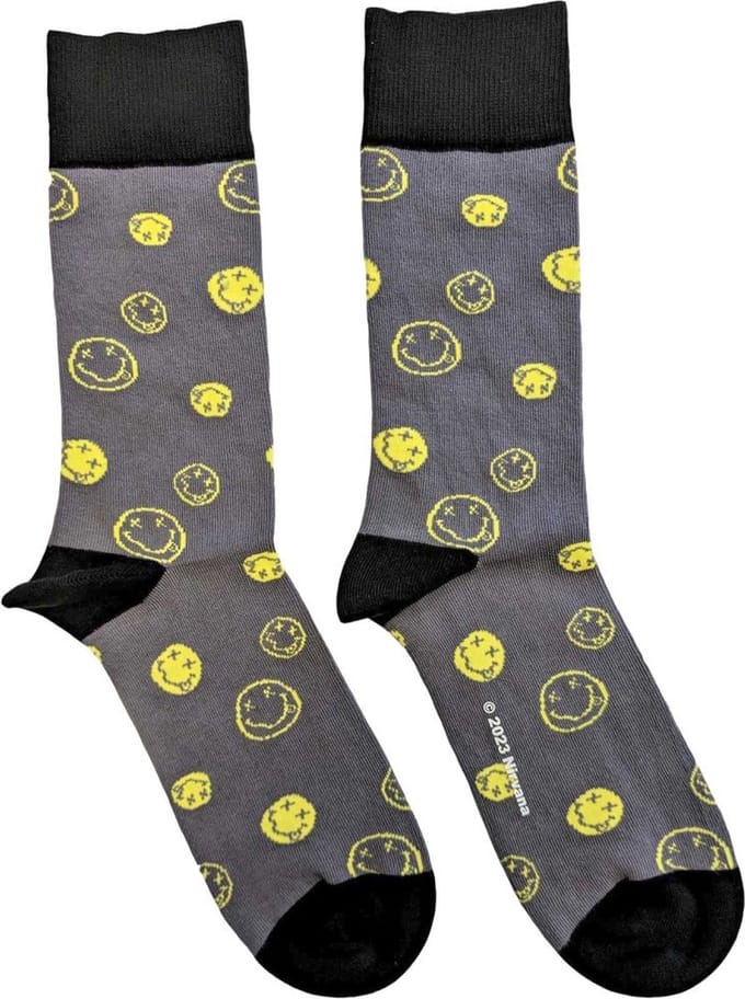 Nirvana - Mixed Happy Faces Sokken - EU 40-45 - Grijs