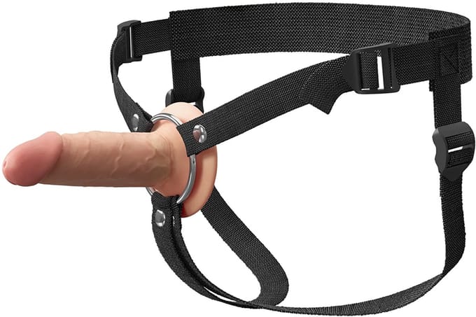 Pipedream - Fantasy X-Tensions - Strap-on met Holle Dildo - 14 cm - Lichte Huidskleur