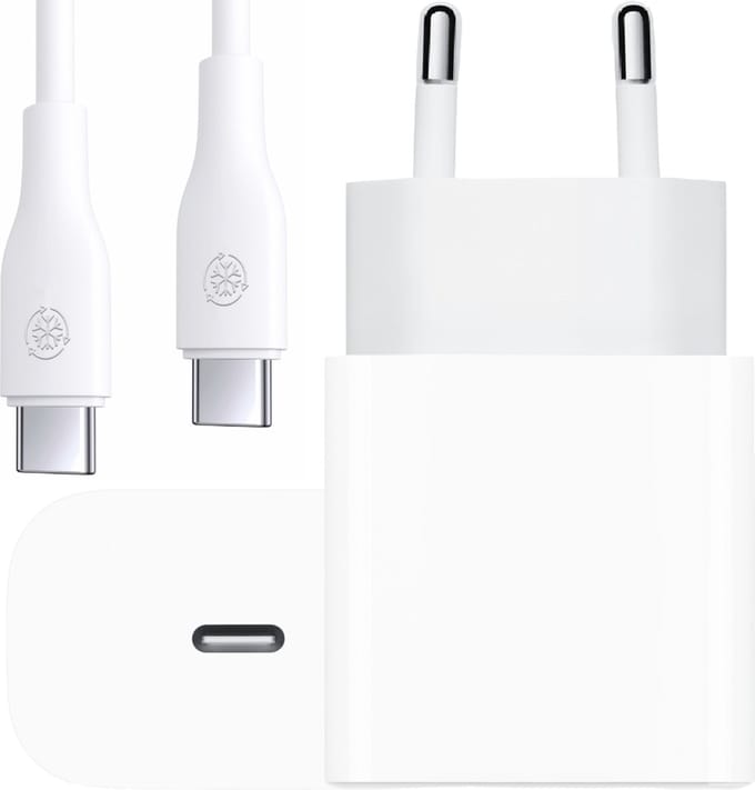 Usb C Adapter + usb C Oplader Kabel - 2 Meter - 25w Snellader - Lader Stekker usb-C