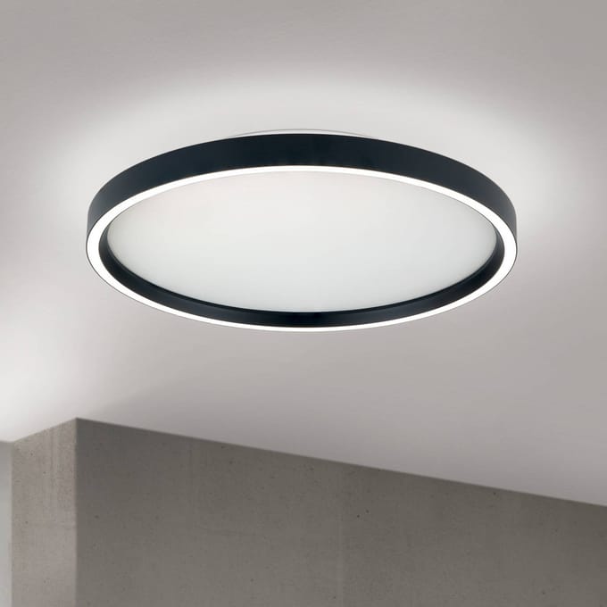 ORION LED plafondlamp MASCA, zwart, Ø 40 cm, CCT, metaal, dimbaar
