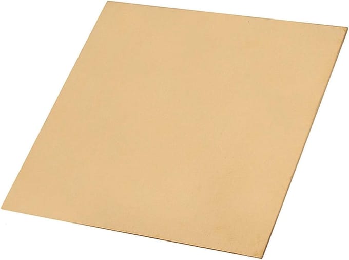 Messing Plaat - Metaalplaat Koper - Lassen en Solderen - Corrosiebestendig - 100x100x1mm - Messing