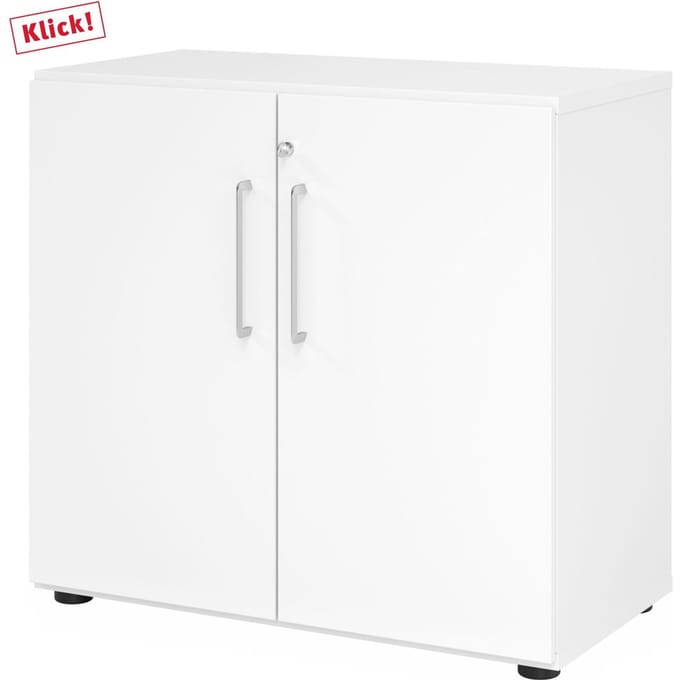Kasten Breno, 2 OH, afsluitbaar, 28 kg per plank, B 800 x D 420 x H 748 mm, wit/wit