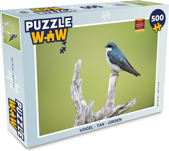 Puzzel Vogel - Tak - Groen - Legpuzzel - Puzzel 500 stukjes