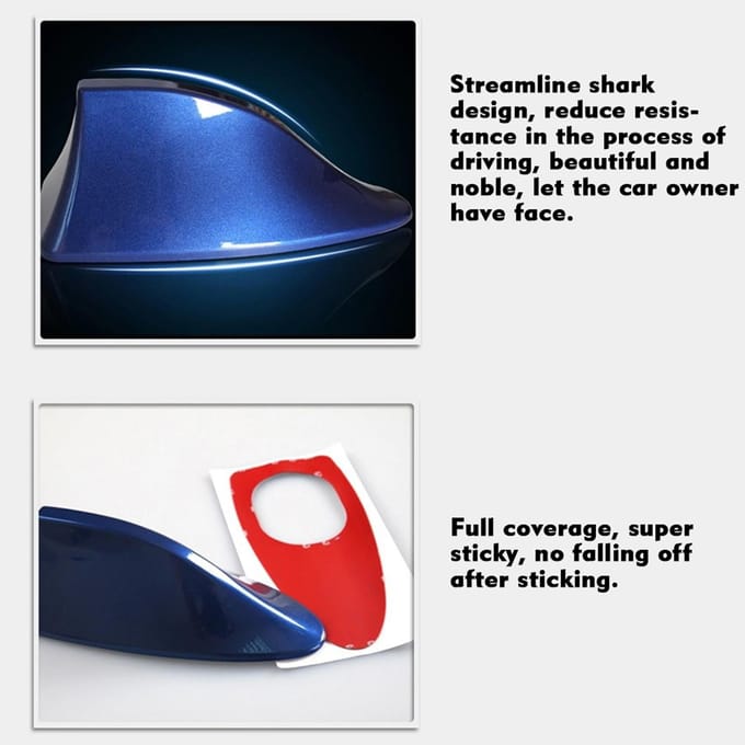Auto Shark Antenne Auto Dak Shark Vin Universele Antenne FM/AM Signaal wit