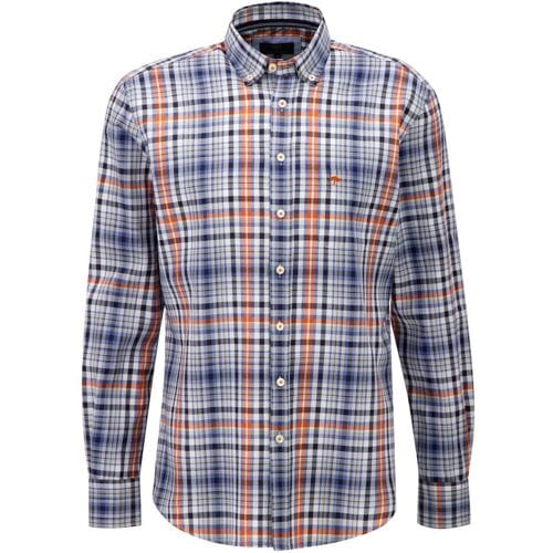 Fynch-Hatton Overhemd Bold Combi Checks Burnt Orange-Multi / male