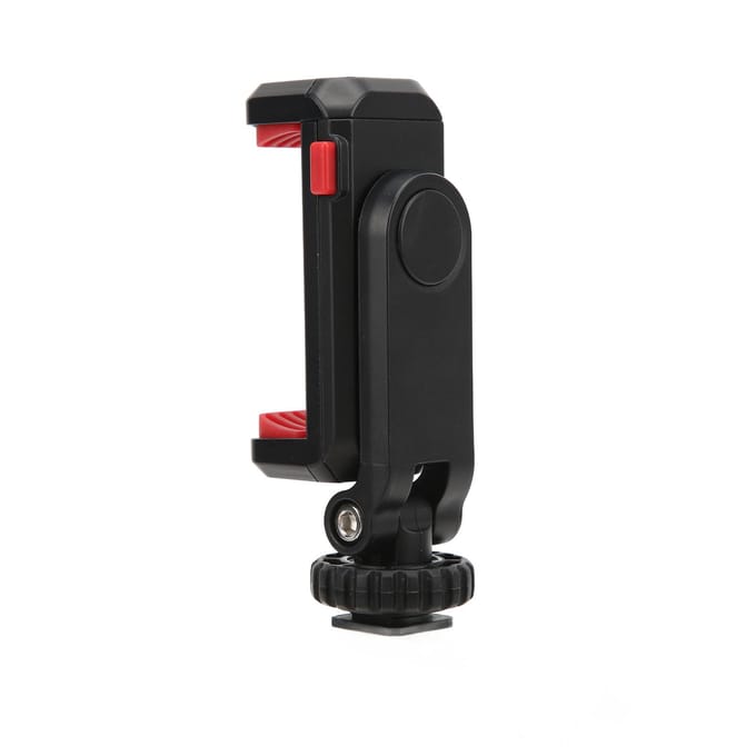 Clip de téléphone à rotation 360 degrés Support de téléphone avec support sabot froid pour microphone lumière d'appoint black