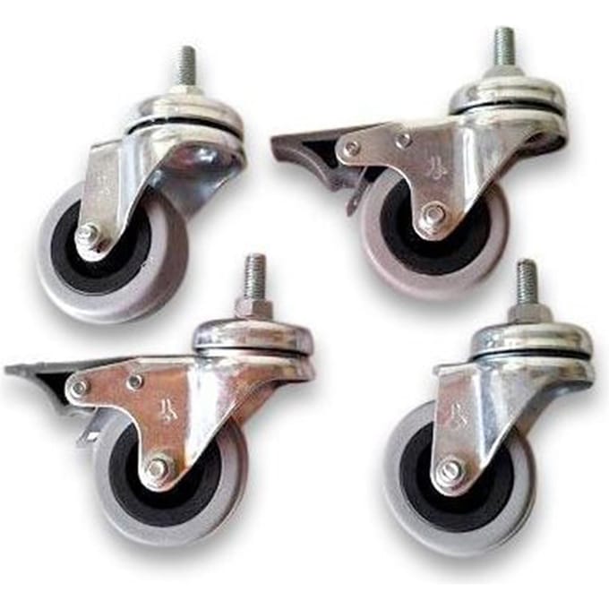 Gamma Rollen Set Für Standard Standvoet-Zilver,Zwart
