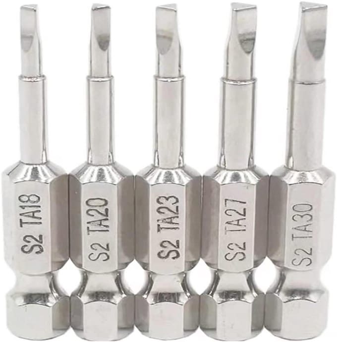Schroevendraaier Bits - Driehoekige Bits - Precisie Werk - Sterk S2 Staal - 50 mm - Zilver