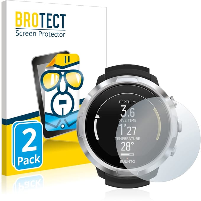 BROTECT - Screenprotector voor Suunto D6 Support - Folie Beschermfolie transparant 2 Stuks