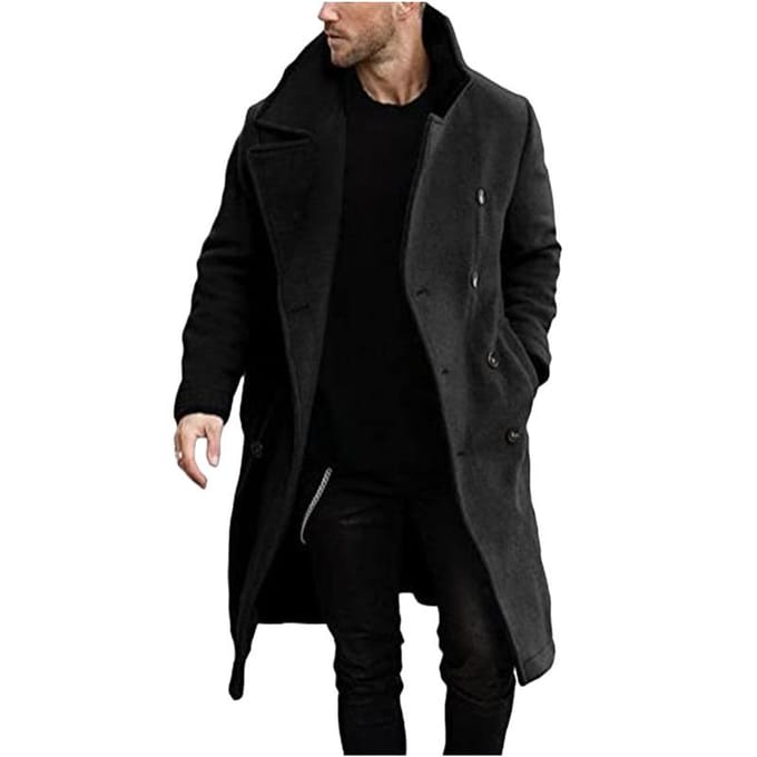 Wollen jas Heren verdikte jas Bestel Surge Wollen trenchcoat S groen