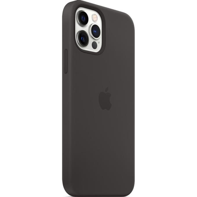 Silicone Backcover MagSafe voor de Apple iPhone 12 Pro Max - Zwart