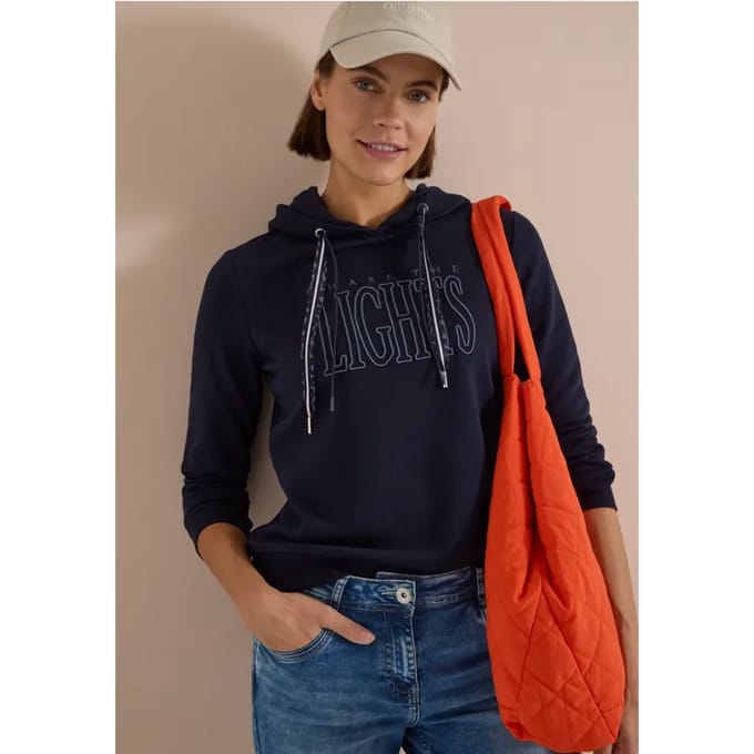 Sweatshirt met capuchon en opdruk