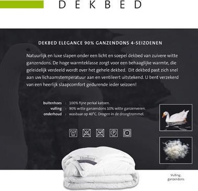 Elegance 90% Ganzendons 4 Seizoenen Dekbed 200x200 cm