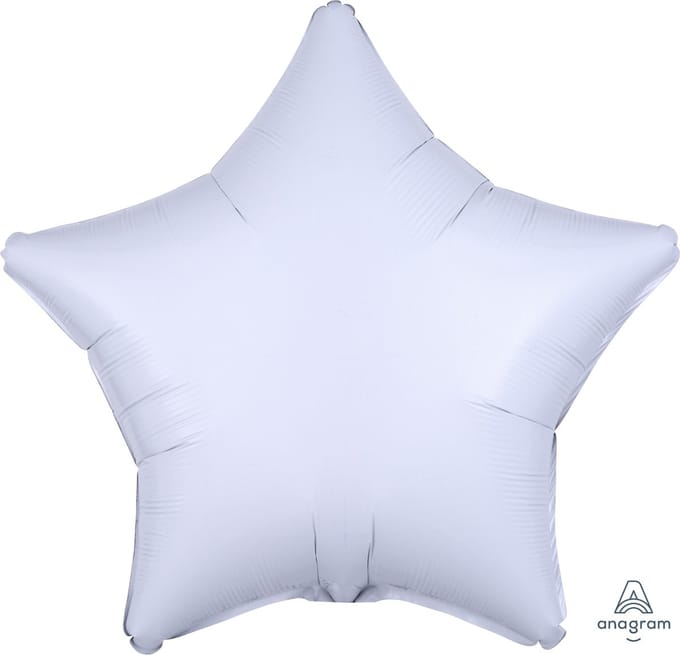 Standaard "Metallic Wit" Folie Ballon Ster, 48cm
