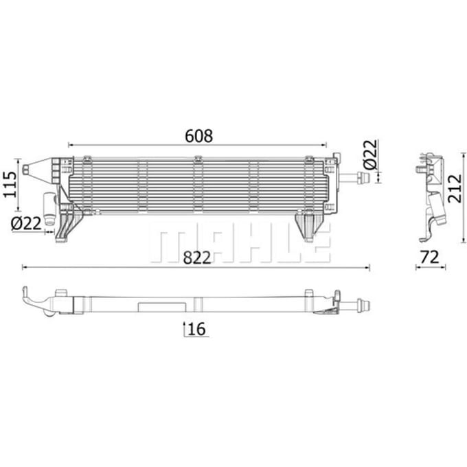 Radiator, motorkoeling MAHLE CR 2636 000P