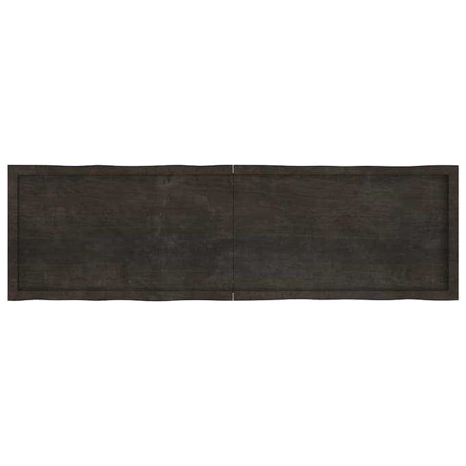 vidaXL - Tafelblad - natuurlijke - rand - 180x50x(2-4)cm - eikenhout - donkerbruin