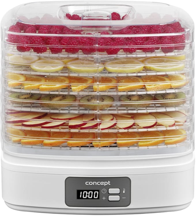 Concept SO2080 - Voedseldroger - Voor Paddenstoelen-, fruit- en kruidendroger - Temperatuurinstellingen - Timer - Wit 260 W
