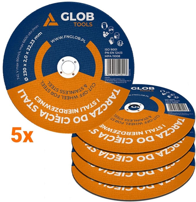 GLOB TOOLS - Snijmachine - Tarcza Tnąca - 230x2,0x22,23mm - RVS/Staal
