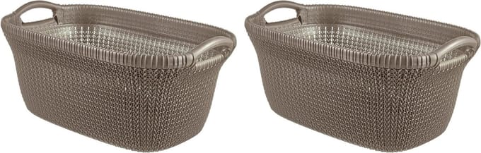Curver Knit Wasmand - 40L - set van 2 - Harvest Brown