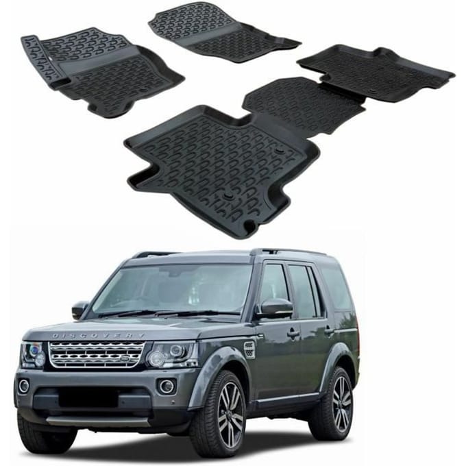 SCOUTT | 3D Premium Rubberen Vloermatten Voor Land Rover Discovery 4 2009-2017 zwart
