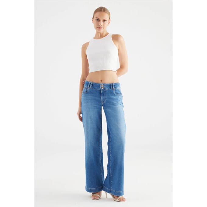 Cup of Joe Carlotta wide leg jeans medium blue