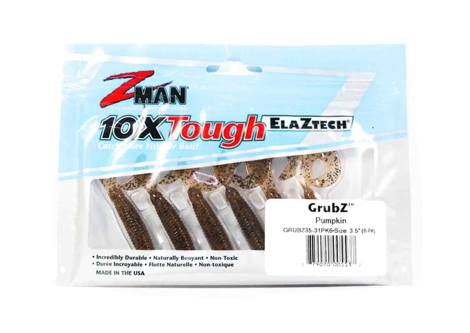 Zman Soft Lure GrubZ 3,5 Inch 6/Pack Pompoen (5537) white