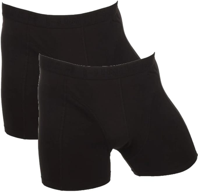Funderwear/Fun2wear heren boxershorts - elastisch katoen - 2-pack - maat M - zwart