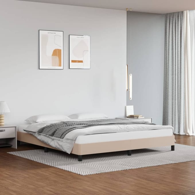vidaXL - Bedframe - kunstleer - cappuccinokleurig - 180x200 - cm