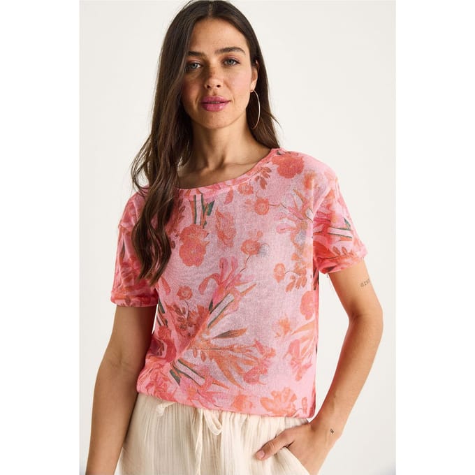 Transparante Ronde Hals T-Shirt
