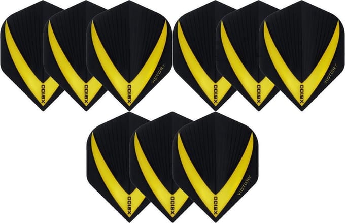 Darts Set - 3 sets (9 stuks) dart flights - Geel - Vista-X