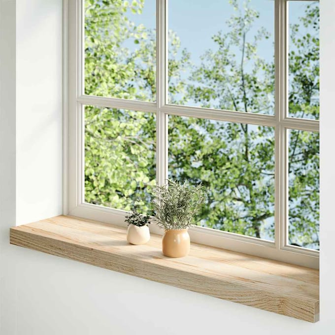 vidaXL - Vensterbanken - 2 - st - onbehandeld - 100x20x2 - cm - massief - eikenhout