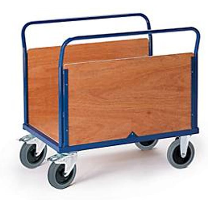 Plateauwagen met 2 wanden, 850 x 470 mm
