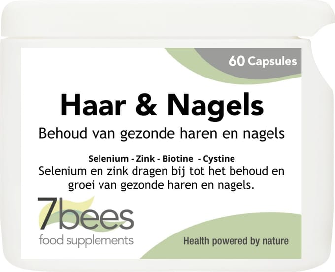 7Bees Haar & Nagels - Met Biotine, Zink & Selenium - 60 Capsules - Voor Haar, Huid en Nagels