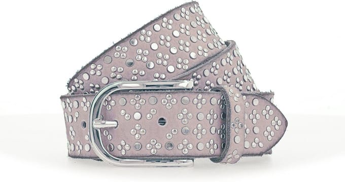 b.belt Leren Riem Tini Silver Leather Belt W80 Ash Rose Oud roze