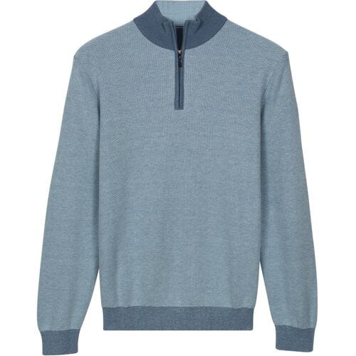 Baileys Trui Half Zip Two-Tone Jacquard Allover Plated Riviera Blue / male