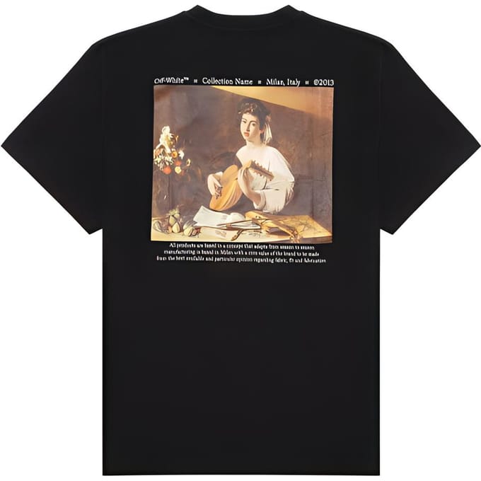 Off-White Caravaggio Korte Mouw Overhemd Zwart/Multicolor Heren Tops OMAA038F21JER0061084 M gray