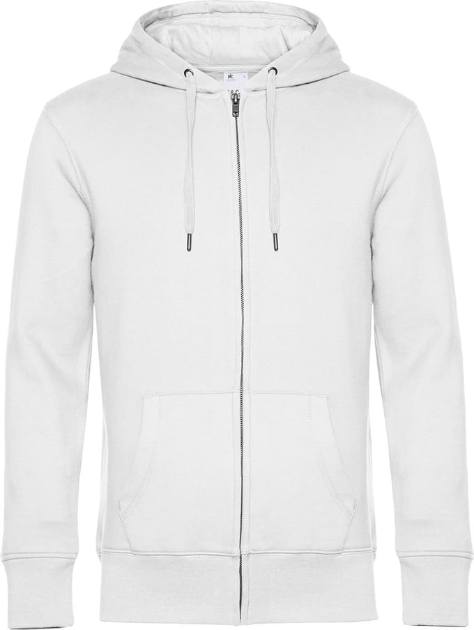 KING Zipped Hooded Sweatshirt B&C Collectie maat M Wit