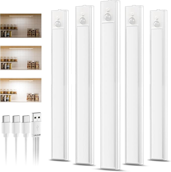 Set van 5 oplaadbare LED-strips met bewegingssensor voor binnenverlichting