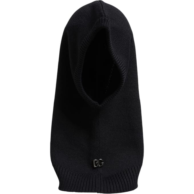 Dolce & Gabbana Zwarte Wol Hele Hoofddoek Balaclava Muts