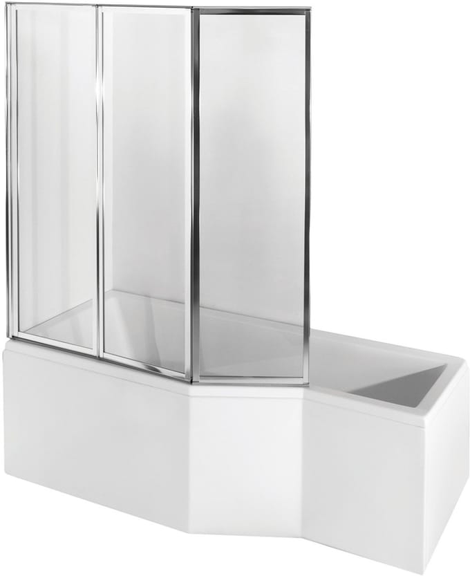 Badland INTEGRA bad met douchewand 150 x 75 cm links wit met acrylpaneel