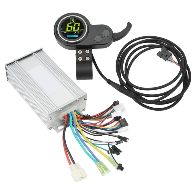 Elektrische Fiets Scooter Borstelloze Snelheid Motor Controller 48V 60V 500W Borstelloze Motor Controller met LCD Display black