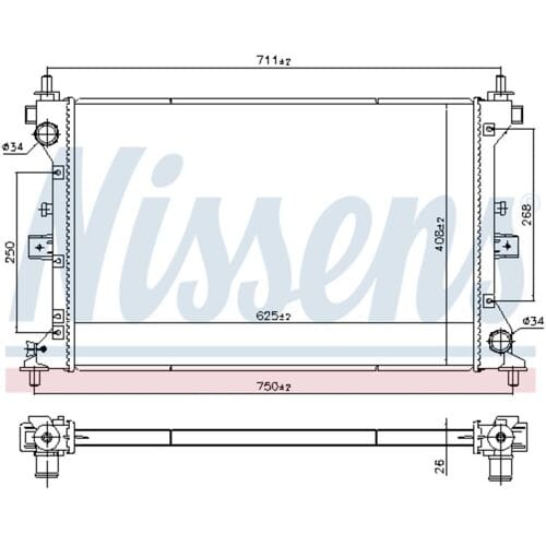 Radiator, motorkoeling NISSENS 606383