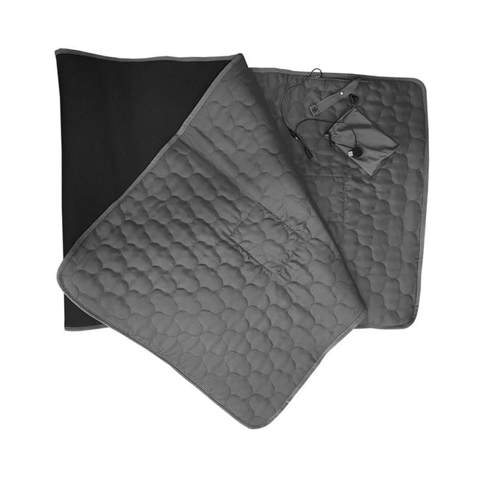 Sac de couchage chauffant, matelas, alimentation USB, tapis chauffant avec 5 zones de chauffage, 3 niveaux de température gris