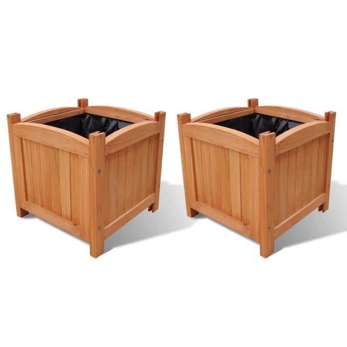 vidaXL - Plantenbakken - verhoogd - 2 - st - 30x30x30 - cm - hout