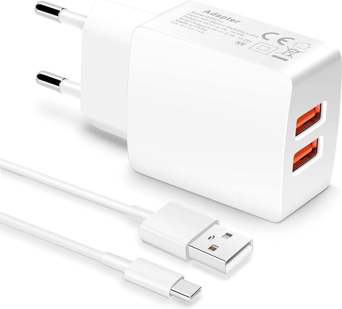 Usb Adapter 12w + usb C Kabel 1M - Oplader voor a15 a17 a23 a24 a25 a26 a33 a34 a35 a36 a54 a55 a56